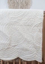 Grandeur Cot Quilt - White - Scar & Ko
