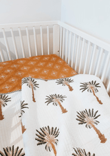 Tropical Green Palm Cot Quilt - Scar & Ko