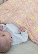 Daisy Pink Cot Quilt - Scar & Ko