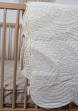 Grandeur Cot Quilt - White - Scar & Ko
