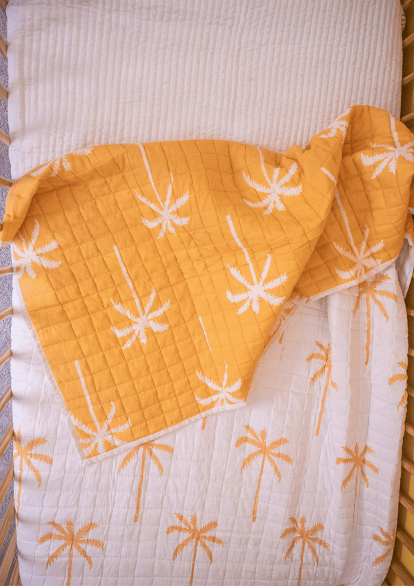 Turmeric Palm Cot Quilt - Scar & Ko