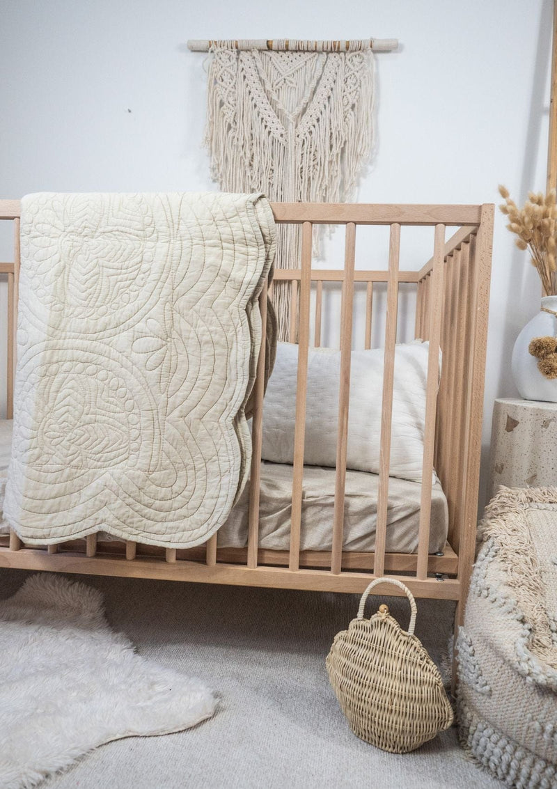 Grandeur Cot Quilt - Beige - Scar & Ko